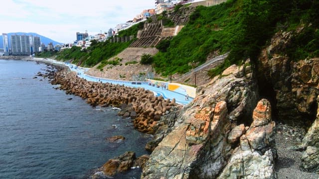 Coastal Walkway Along the Rocky Shoreline