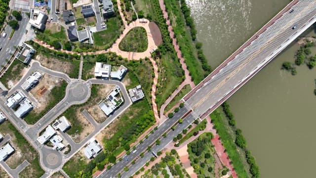 Cars driving on a bridge over water