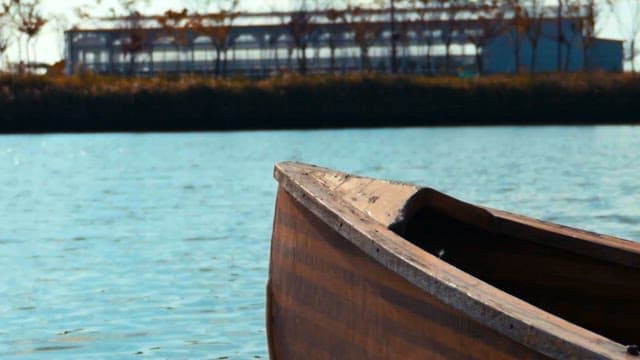 Close-up of an empty boat on calm waters