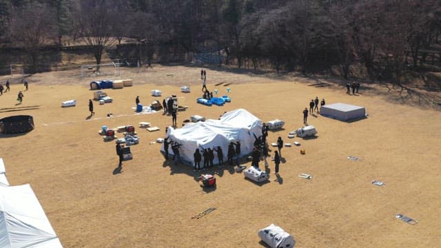 Outdoor gathering in a park setting