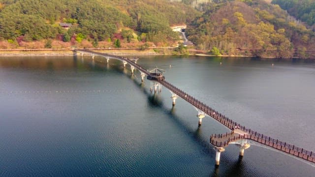 Scenic bridge over a tranquil river
