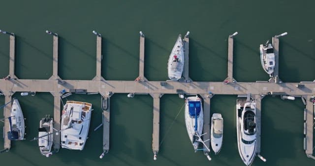 Marina with boats docked in calm waters