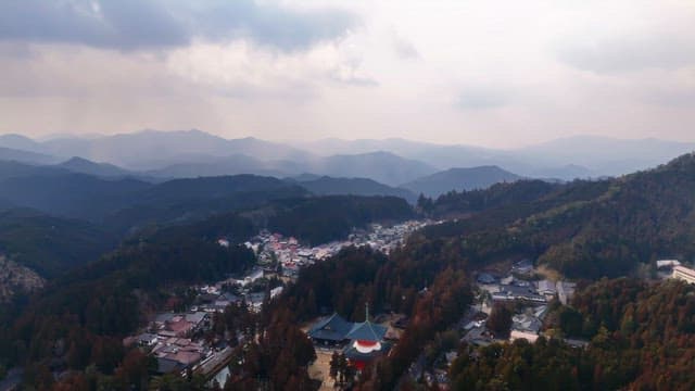 Scenic view of a mountain village