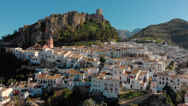 Picturesque village with white houses