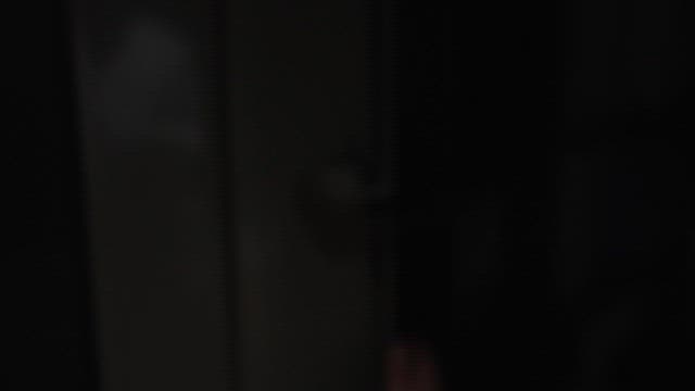 Closing and Locking Dark Office Cabinet with Key