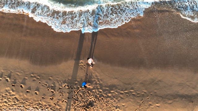 People having fun at a sandy beach