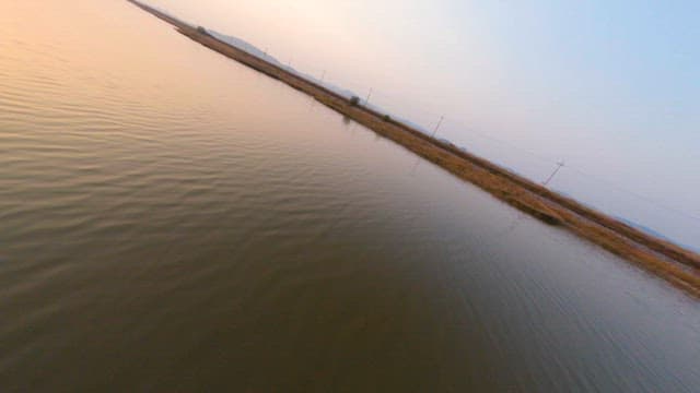 View of Sunset over Rural Landscape