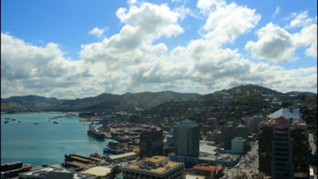 View of a Coastal Cityscape
