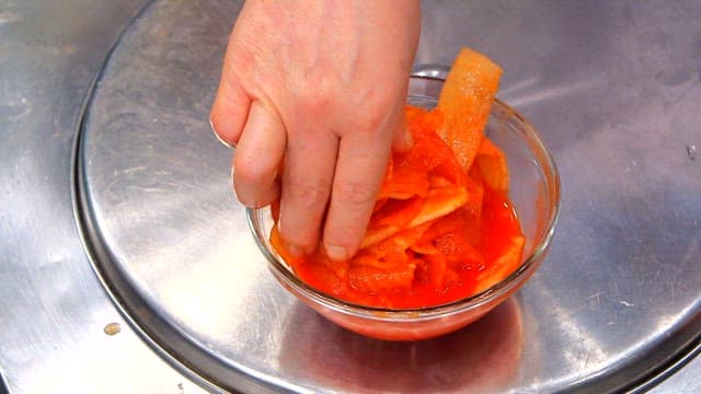 Cucumber noodles made with pickled radish