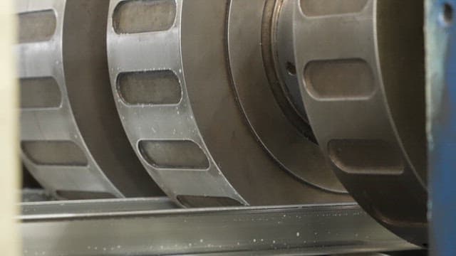 Close-up of industrial machinery in operation