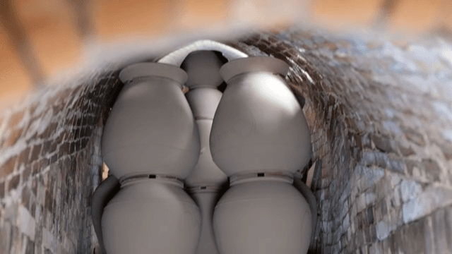 Inside a Brick Kiln with Green Pots