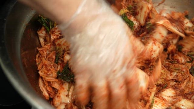 Bibim noodles with a variety of fresh vegetables