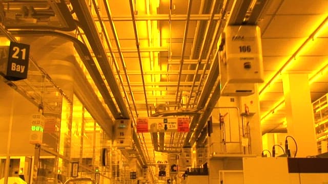 Technicians Working Inside a Semiconductors Plant