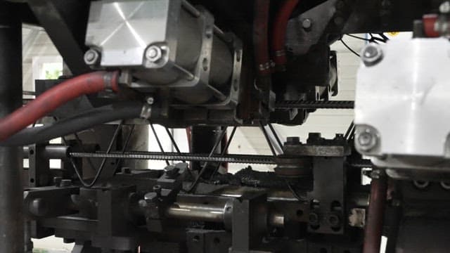 Metal machine operating with sparks