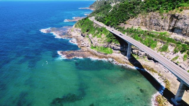 Coastal Road Along Green Cliffs