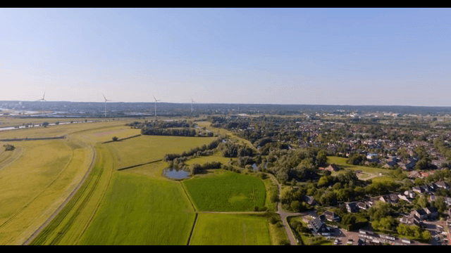 Trees and fields surrounding the village