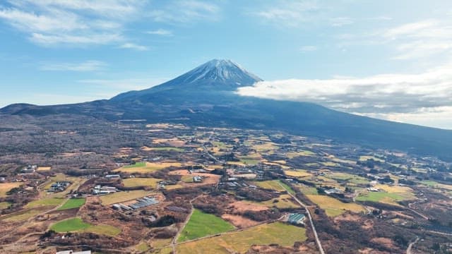 Vast landscape with a majestic Mount Fuji