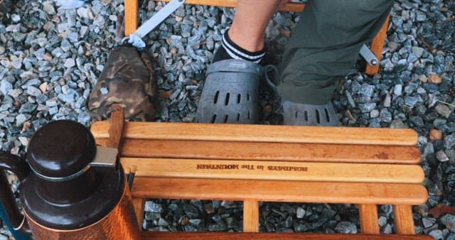 Preparing Food Outdoors on a Wooden Table