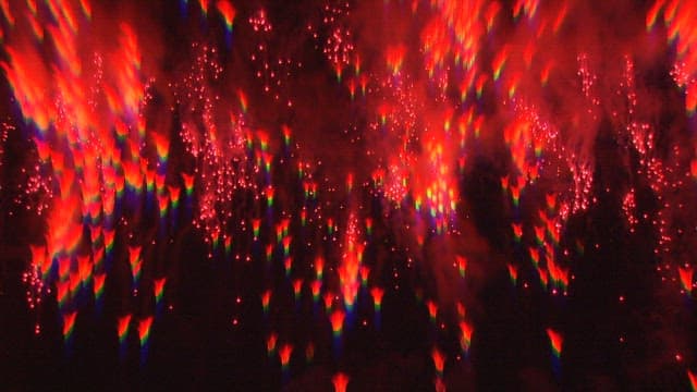 Detailed Movement of Dazzling Fireworks in the Night Sky