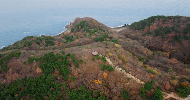 Blue Coastal View from the Mountains during Autumn