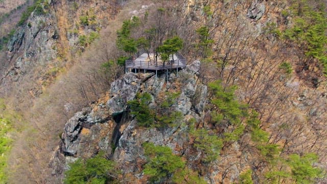 Scenic Hiking Pathway on a Rocky Cliff