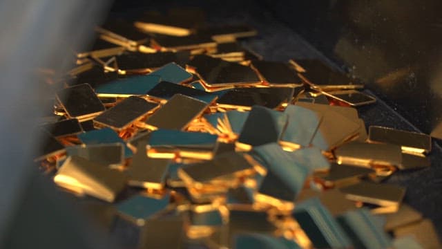 Gold-plated components in a factory