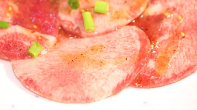Marinated Beef Tongue Slices Ready to Cook