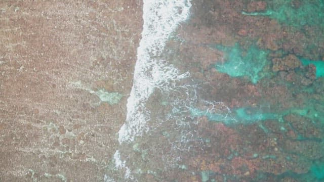 Waves crashing on a sandy beach