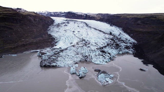 Vast glacier stretching across a mountain