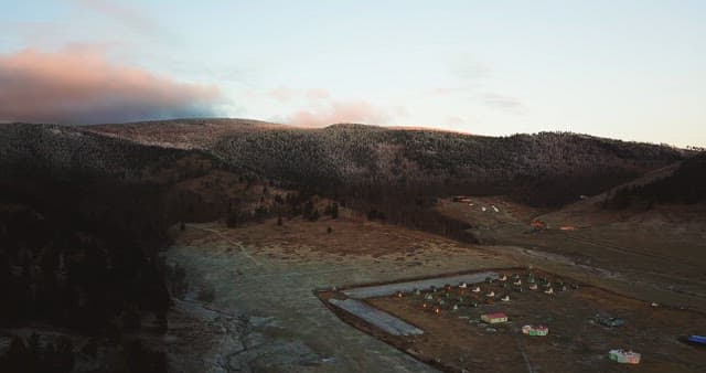 Serene mountain landscape at dawn