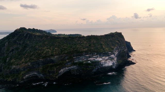 Scenic island with rocky cliffs
