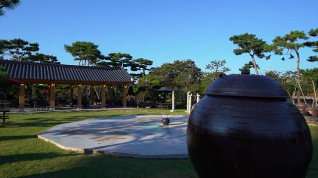 Traditional Korean Jars in a Peaceful Garden