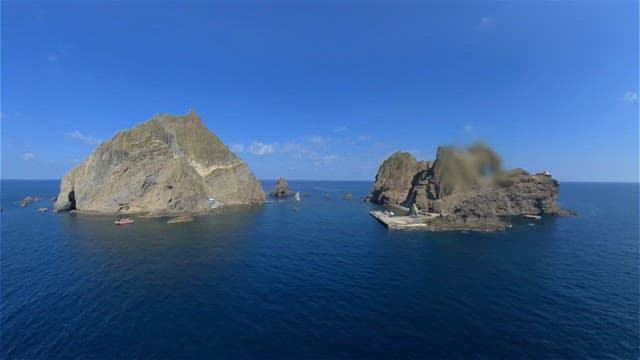 Aerial View of Rugged Coastal Formation