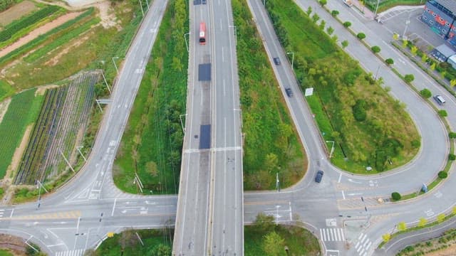 View of a highway and surrounding area