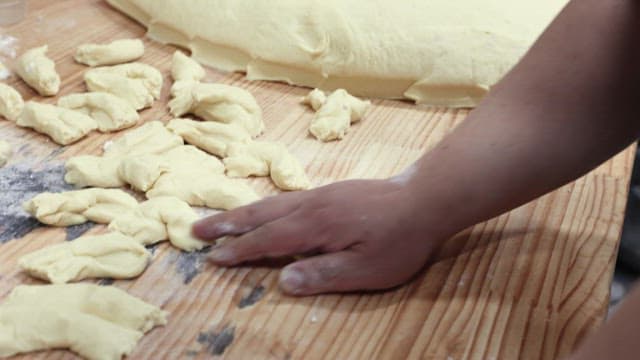 Preparing Dough in a Bakery Kitchen