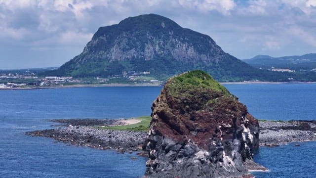 Large Rocky Island Near the Coast