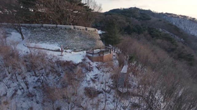 Ancient Fortress Wall Amid Snow-covered Mountain