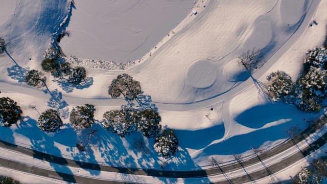 Frozen Lakes and Snowy Landscape