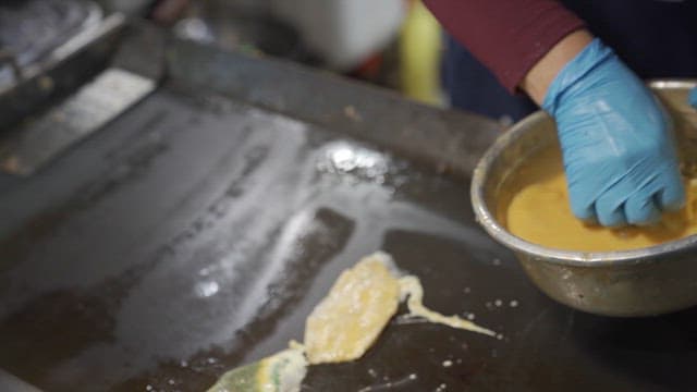 Cooking Korean Pancakes on a Hot Griddle