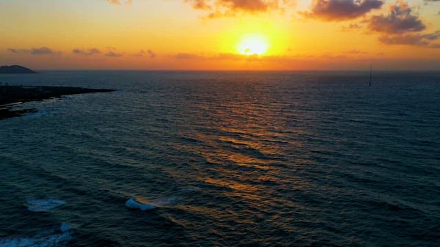 Sunset Coastal Scenery as the Sun Goes Down