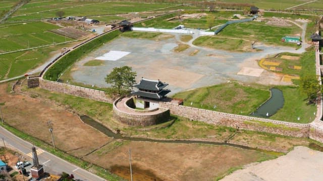 Korean Historic Traditional Fortress with the Site Remaining