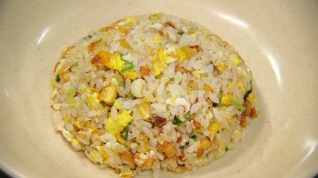 Plate of freshly cooked fried rice