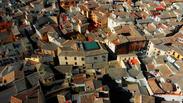 View of a historic Toledo with rooftops