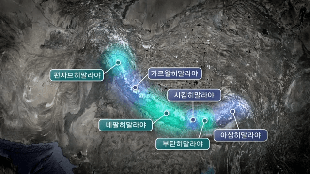 Satellite View of Himalayan Mountainous Terrain