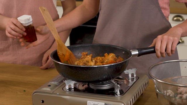 Spicy Stir-Fried Octopus Stirred with a Wooden Spatula