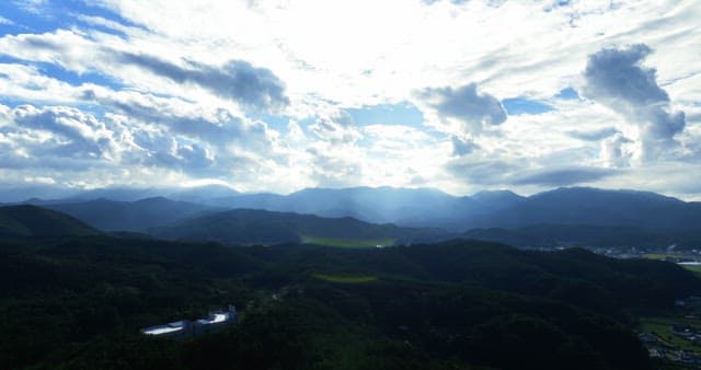 Mountain landscape under a cloudy sky