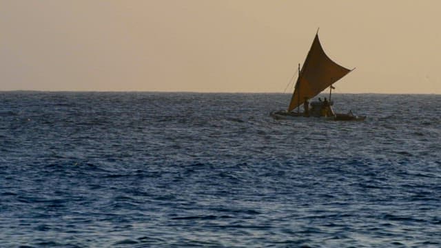 Small sailboat on the sea