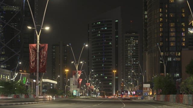 Bustling City Street at Night