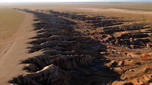 Expansive desert landscape with ridges