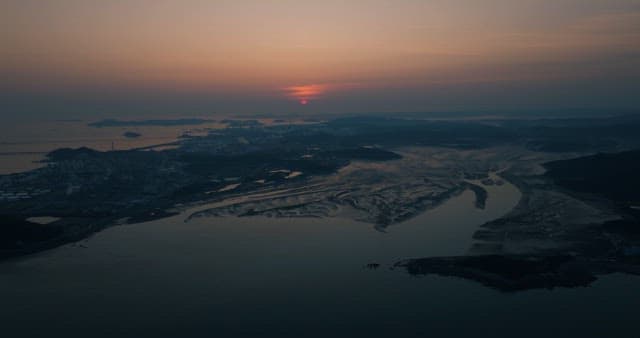 Coastal Region at Sunset at Evening